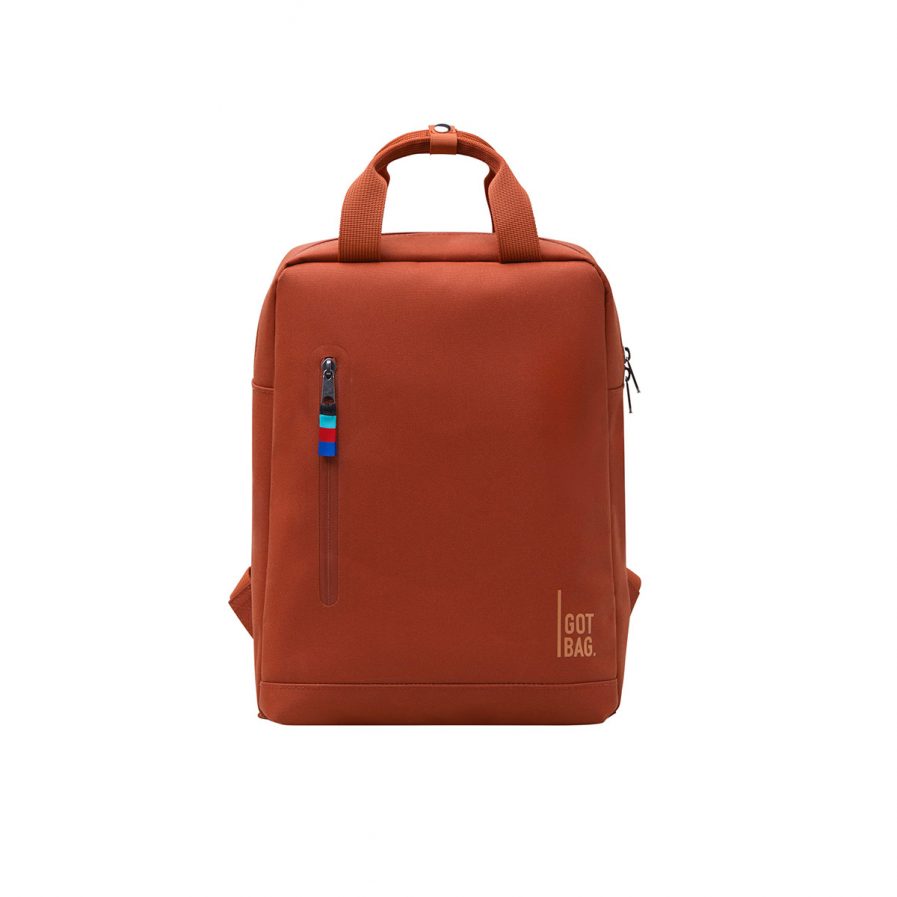 Orangener Rucksack mit Reißverschluss von got bag