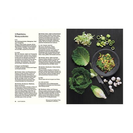 Buch mit Gemüse und Rezepte