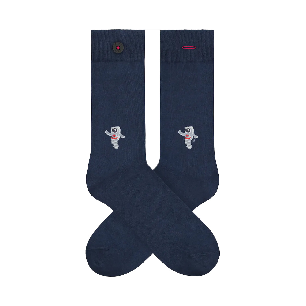 blaue Socken mit Astronaut