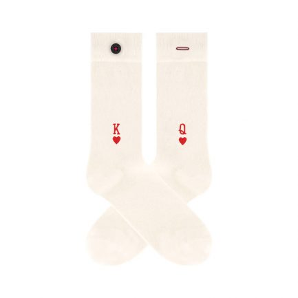 Weiße Socken King und Queen Stick