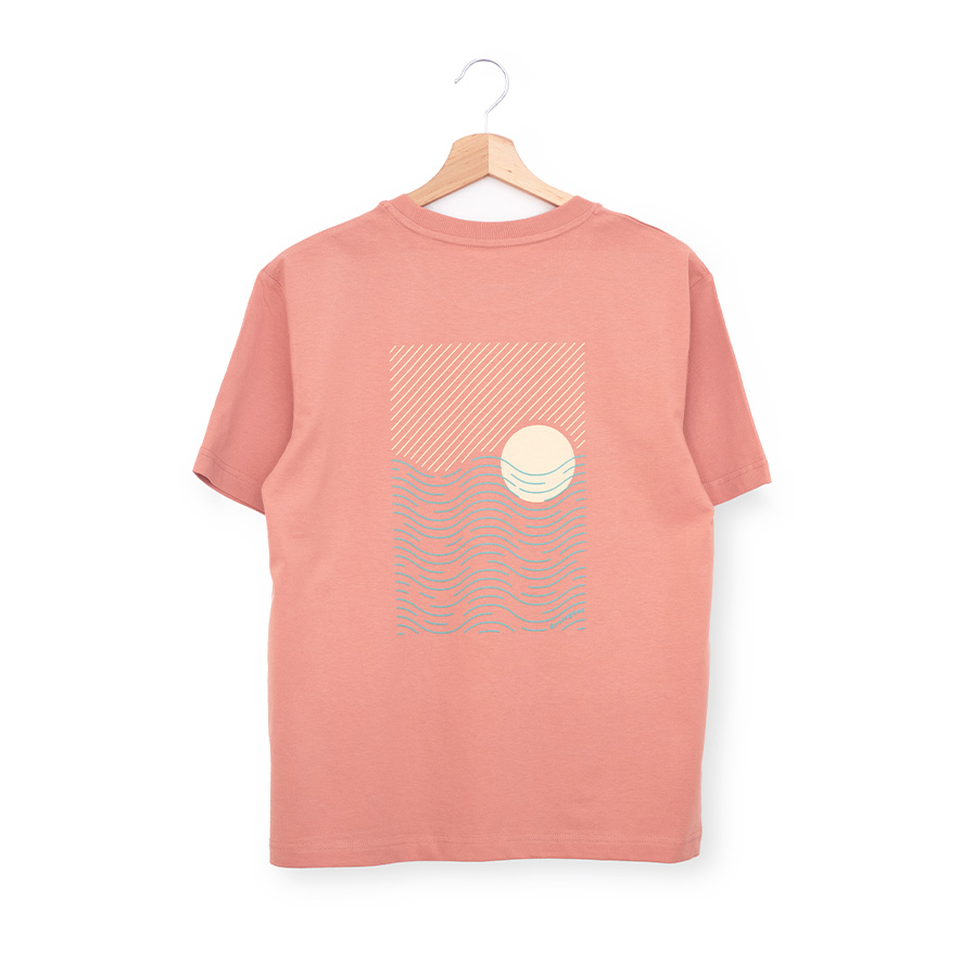 rosa T-Shirt mit geometrischem Print